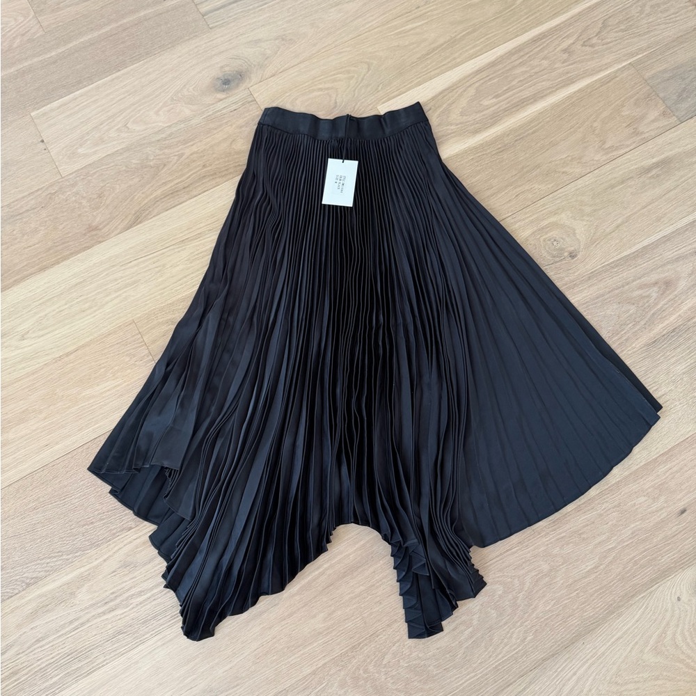 Vici Black Asymmetrical Pleated Skirt